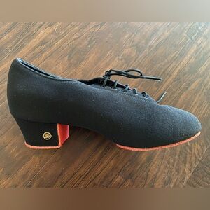 EF Dance Shoes Black with Red Suede Sole Size 8
